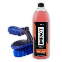 Kit Escova Pneu + Impact Desengraxante 1,5l Limpeza Vonixx