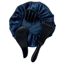 Kit Escova Polvo + Escova Mágica + Massageador Silicone e Touca de Cetim para Cabelos