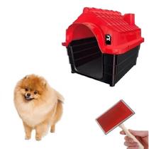 Kit Escova Profissional Tira Pelo Cachorros + Casinha Pet N1