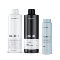 Kit escova progressiva bambarrô 1l + desmetal detox quelante