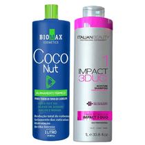 Kit Escova Progressiva Biomax Coconut E Shampoo Limpeza Profunda Kit Escova Progressiva Biomax Coconut E Shampoo Limpeza Profunda