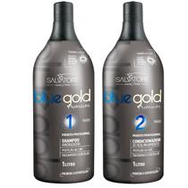 Kit Escova Progressiva Blue Gold Premium Salvatore 1000ml Kit Escova Progressiva Blue Gold Premium Salvatore 1000ml