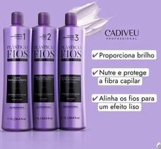 Kit Escova Progressiva Cadiveu Plástica dos Fios Selagem Térmica 3x1000 ml cadiveu professional