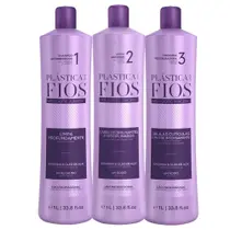 Kit Escova Progressiva Cadiveu Selagem Térmica Plásticas dos Fios 3x1 Litro