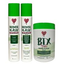 kit escova progressiva definite plastic aloe vera + btx 3x1