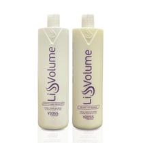 Kit Escova Progressiva Liss Volume Vloss Shampoo Clean & Balsamo Alta Absorção Profissional 2x1L