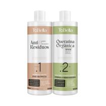 Kit Escova Progressiva Queratina Organica Tobella Selagem de Pistache Máscara + Shampoo - 2x500ml