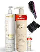 Kit Escova Progressiva Realinhamento Térmico Gold Luxe 2X1LT Kit Escova Progressiva Realinhamento Térmico Gold Luxe 2X1LT