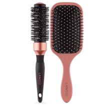 Kit Escova Raquete Soft + Escova Modeladora 33mm Lanossi