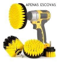 Kit Escova Rotativa Limpeza Sofá Carro Cozinha Para Furadeira parafusadeira