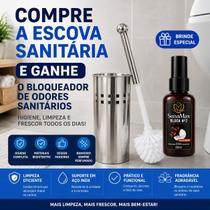 Kit Escova Sanitária Com Suporte Inox Banheiro Moderna Kit Escova Sanitária Com Suporte Inox Banheiro Moderna
