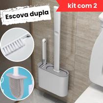 Kit Escova Sanitária Dupla Silicone Para Vaso Banheiro