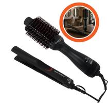 Kit Escova Secadora E Chapinha Para Seu Amor Bivolt
