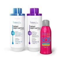 Kit Escova Semi Definitiva Zero 2x1Litro + SOS Forever Liss