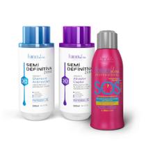 Kit Escova Semi Definitiva Zero 2x300ml com Reconstrutor SOS Forever Liss