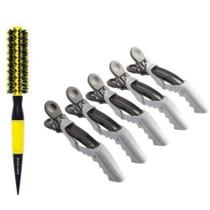 Kit escova térmica 35MM 5UN clips crocodilo marco boni Kit escova térmica 35MM 5UN clips crocodilo marco boni