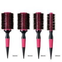 KIT Escova Térmica Para Cabelos Rosa Cerdas de Javali YTREND