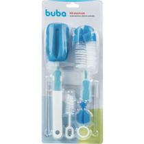 Kit Escovas BUBA para Mamadeiras e Canudos - Azul