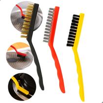 Kit Escovas De Aço Para Limpeza Furadeira Ferrugem Superfícies Metálicas 3 Peças