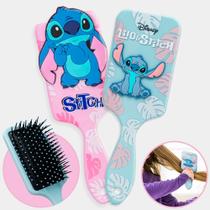 Kit Escovas de Cabelo Raquete Disney Stitch Infantil e Adulto Todos os Cabelos