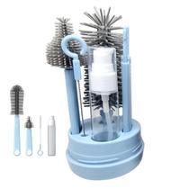 Kit Escovas de Limpeza 4 em 1 Mamadeira Copo Garrafa Bebe Criança Bolsa Higiene Limpeza Portatil Passeio Viagem