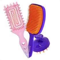 Kit Escovas Fitagem Raquete e Massageador Beauty Secret Kit Escovas Fitagem Raquete e Massageador Beauty Secret