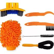 Kit Escovas Limpeza, Bucha Para Lavagem Bike 6 Peças Kit Escovas Limpeza, Bucha Para Lavagem Bike 6 Peças