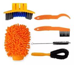Kit Escovas Limpeza, Bucha Para Lavagem Bike 6 Peças Kit Escovas Limpeza, Bucha Para Lavagem Bike 6 Peças