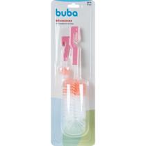 Kit Escovas Para Mamadeira E Bico Rosa 5413 Buba Kit Escovas Para Mamadeira E Bico Rosa 5413 Buba