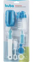 Kit Escovas para Mamadeiras, Bicos e Canudos - Azul - Buba Kit Escovas para Mamadeiras, Bicos e Canudos - Azul - Buba