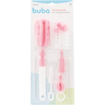 Kit Escovas para Mamadeiras e Canudos Rosa - BUBA