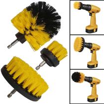 Kit Escovas Rotativas 1/4 para Furadeira Limpeza Automotiva