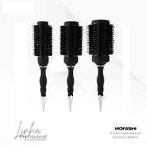 Kit Escovas Térmica Carolina Profissional Metalizada Cerdas Mistas Javali Nylon MOFASHI