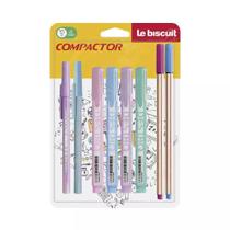 Kit Escrita Compactor 2 Canetas Pop, 2 Canetas Microlines, 4 Marcadores Destaq Pastel Exclusivo Le Kit Escrita Compactor 2 Canetas Pop, 2 Canetas Microlines, 4 Marcadores Destaq Pastel Exclusivo Le