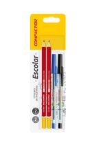 Kit Escrita Compactor com 2 Canetas 0.7mm e 2 Lápis Pretos HB Nº2 Kit Escrita Compactor com 2 Canetas 0.7mm e 2 Lápis Pretos HB Nº2