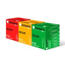 Kit Escritório Com 3 Caixas De Clips - Tamanhos 2/0 4/0 6/0