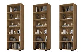 Kit Escritório com 3 Livreiros Office Freijó - FdECOR