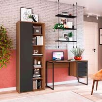 Kit Escritório Com Mesa Escrivaninha e Estante para Livros Kit Escritório Com Mesa Escrivaninha e Estante para Livros