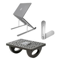 Kit Escritório e Home Office - Apoio para Pés Ergonômico + Suporte Notebook + Suporte Celular - Gshield Kit Escritório e Home Office - Apoio para Pés Ergonômico + Suporte Notebook + Suporte Celular - Gshield
