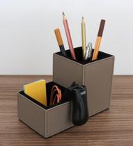 Kit Escritório em material sintético Fendi Porta Lápis Canetas e Clips