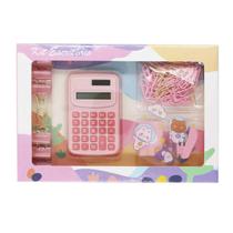 Kit Escritorio Kawaii Presente Tons Pasteis Calculadora