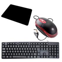 Kit escritorio kit teclado e mouse e mousepad escritorio trabalho aulas