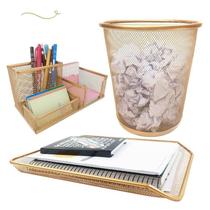 Kit Escritório Lixeira, Organizador Mesa, Bandeja Kit Escritório Lixeira, Organizador Mesa, Bandeja