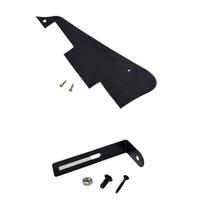Kit Escudo Guitarra Les Paul Preto Parafusos + Suporte Preto