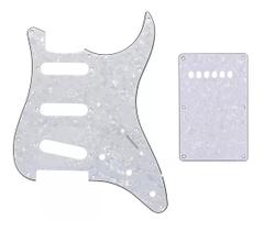 Kit Escudo Guitarra Strato 3 Camadas Branco Perolizado Wave
