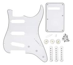 Kit Escudo Guitarra Strato Sss 3 Camadas - Branco