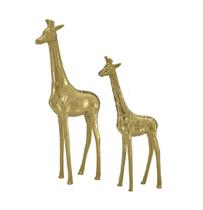 Kit Escultura Girafas Metal Gold 45cm 36cm (2 Peças)