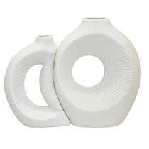 Kit Esculturas Vasos Decorativo em Cerâmica 2 peças Solar - Rio Home