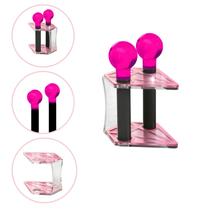 Kit Esfera Coloridas 1 Par Rosa Com Rack Diamante
