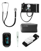 Kit Esfigmo Pamed E Rappaport Multi + Garrote E Termometro Com Oximetro Multilaser HC261